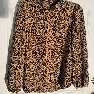 J. Crew Leopard Print Blouse - Tan & Black
